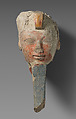 Head from an Osiride Statue, Limestone, paint