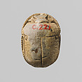 Scarab Depicting Ramesses II Smiting a Captive Before the God Ptah, Glazed steatite