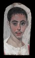 Portrait of a Youth with a Surgical Cut in one Eye, Encaustic on limewood