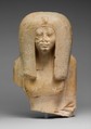 Upper Part of the Seated Statue of a Queen, Indurated limestone, paint