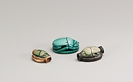 Scarab Inscribed for the God's Wife Hatshepsut, Silver, glazed steatite