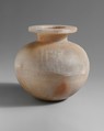 Spherical Jar Inscribed with Hatshepsut's Titles as Queen, Travertine (Egyptian alabaster)