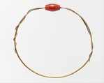 Sweret Bead on Gold Wire, Carnelian, gold