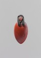 Heart amulet with human head, Jasper, carnelian, chlorite