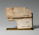Sculptor's model / votive relief with two sides: side one, two registers with a right foot on each; side two, a royal-like figure, Limestone