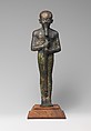 Statue of the God Ptah, Bronze, gold leaf, glass
