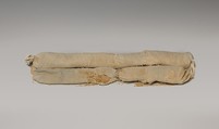 Cylindrical bag of sawdust from Tutankhamun's Embalming Cache, Linen, decomposed wood material (sawdust)