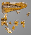 Relief fragments from an elaborate false doorway, Limestone, paint