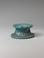 Vessel stand naming the scribe Iui, Faience