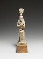 Isis with Horus, Statue: marble; Base: limestone