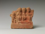 Dancing Bes alongside seated group of musicians, Pottery