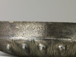Bowl with bosses and lotus pattern and demotic weight on rim, Silver