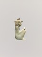 Inlay of a squatting goddess, probably Hathor, Faience