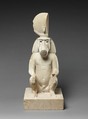 Statue of a seated baboon, Limestone, paint