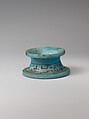 Vessel stand naming the scribe Iui, Faience