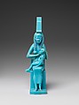 Statuette of Isis nursing Horus, Faience