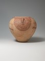 Decoratred ware jar depicting rows of flamingos, Pottery, paint