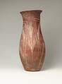 White cross-lined ware vase with plant designs, Pottery, paint