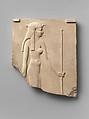 Plaque depicting a goddess, king on opposite side, Limestone