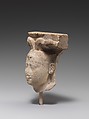 Royal head with an atypical snake and a headdress, Limestone