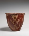 White cross-lined ware bowl with geometric patterns, Pottery, paint