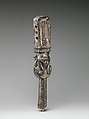 Sistrum with a dedication referring to a king, Silver