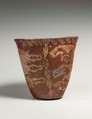 White cross-lined ware beaker with Nile River scene, Pottery, paint