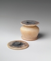 Kohl Jar and Stick (with 16.10.373c), Travertine (Egyptian alabaster)