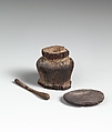 Kohl Jar (with Stick 16.10.361c), Wood, green eye paint