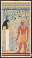 The King with Isis, Tomb of Haremhab, Lancelot Crane (British, 1880–1918), Tempera on paper