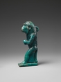 Standing Monkey Amulet, Faience