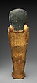 Shabti of Wahneferhotep, Wood, paint, gold leaf