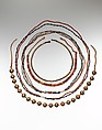 Carnelian Necklace of the Child Myt, Carnelian, twisted linen cord and original string