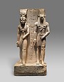 Isis and Wepwawet, god of Asyut, with the name of Siese, Overseer of the Two Granaries of Ramesses II, Limestone