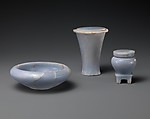Jar for Eye Paint (kohl) with Attached Stand, Anhydrite