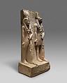 Isis and Wepwawet, god of Asyut, with the name of Siese, Overseer of the Two Granaries of Ramesses II, Limestone
