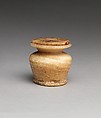 Kohl Jar and Stick, Travertine (Egyptian alabaster)