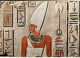 Relief of Nebhepetre Mentuhotep II and the Goddess Hathor, Limestone, paint