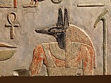 Lintel of Amenemhat I and Deities, Limestone, paint