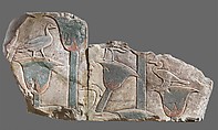 Relief with Birds in the Papyrus Thicket, Limestone, paint