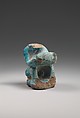Fragment of dwarf figurine, Blue faience