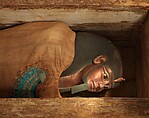 Mummy of Khnumhotep with mask and broad collar, Mummified human body, linen, mummification material, painted and gilded cartonnage, ebony, obsidian, travertine (Egyptian alabaster), faience
