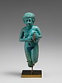 Amulet: Woman Playing Lyre, Light blue faience