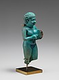 Amulet: Woman Playing Lyre, Light blue faience