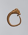 Earring with ibex head, Gold