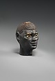 Head of an "Ethiopian" depicted in Hellenistic mode, Black bronze, gold, carnelian, obsidian
