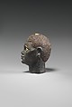 Head of an "Ethiopian" depicted in Hellenistic mode, Black bronze, gold, carnelian, obsidian