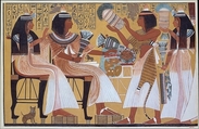 Ipuy and Wife Receive Offerings from Their Children (substantially restored), Norman de Garis Davies, Tempera on paper