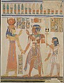 Ramesses III and Prince Amenherkhepeshef before Hathor, Nina de Garis Davies, Paper, tempera paint, ink