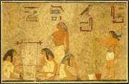 Weavers, Tomb of Khnumhotep, Norman de Garis Davies, Paper, tempera paint, ink